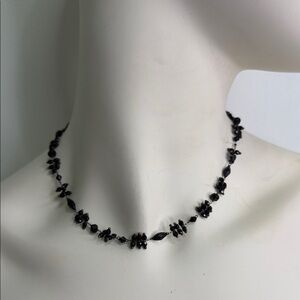 Vintage Liz Claiborne Black Beaded Necklace